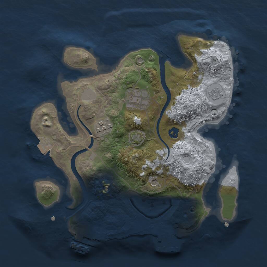 Rust Map: Procedural Map, Size: 2500, Seed: 98640098, 8 Monuments