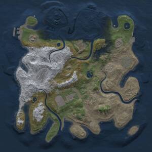 Thumbnail Rust Map: Procedural Map, Size: 3500, Seed: 1073924668, 14 Monuments