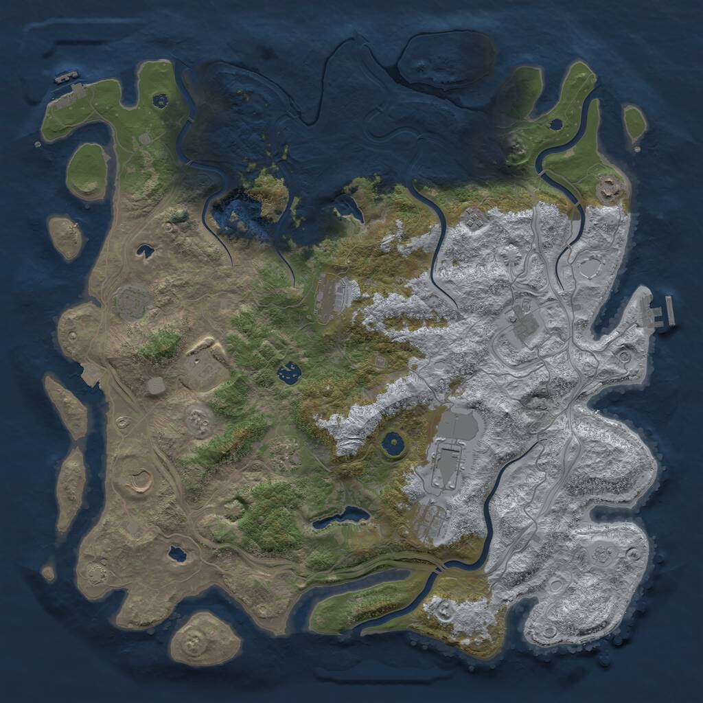 Rust Map: Procedural Map, Size: 4750, Seed: 1846200229, 17 Monuments