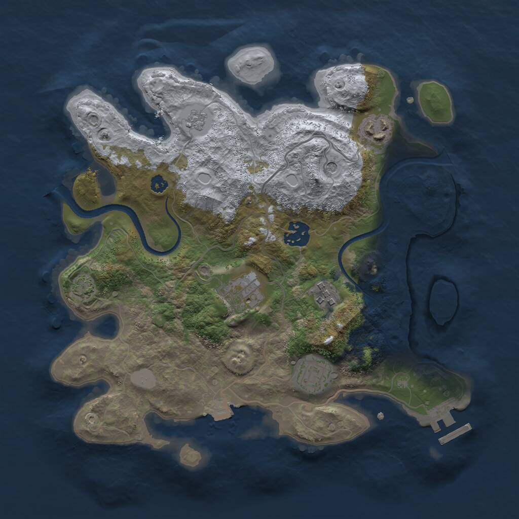 Rust Map: Procedural Map, Size: 3000, Seed: 455623073, 10 Monuments