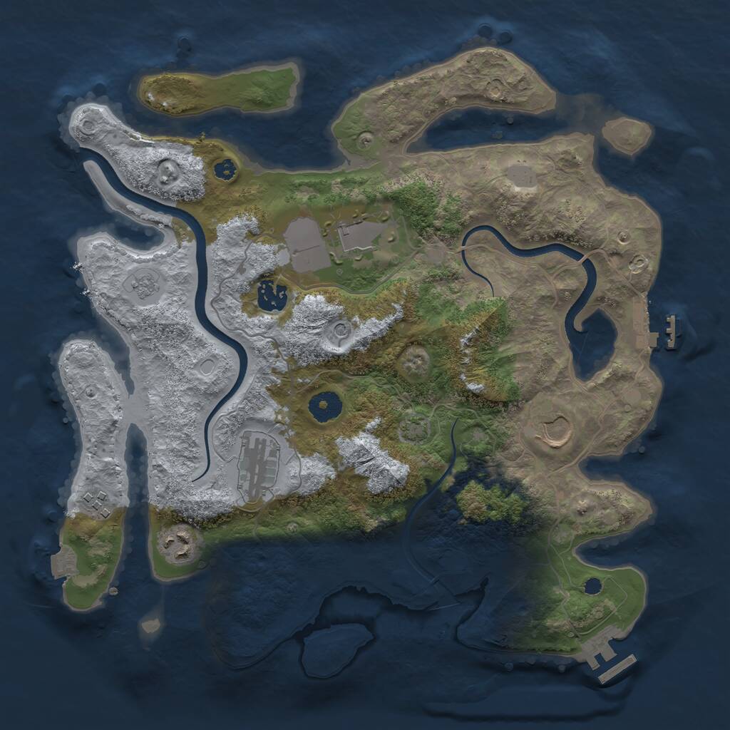 Rust Map: Procedural Map, Size: 3500, Seed: 196061925, 12 Monuments