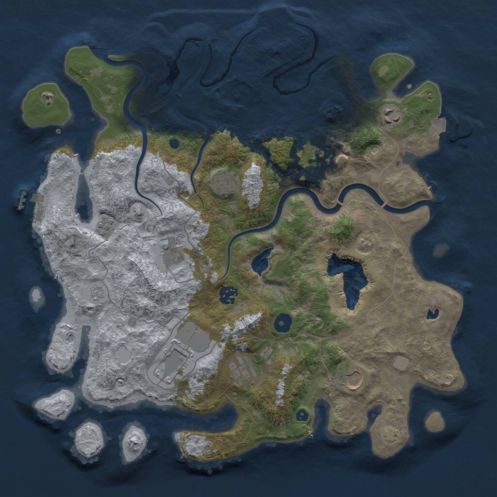 Rust Map: Procedural Map, Size: 4000, Seed: 418761, 15 Monuments