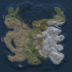 Thumbnail Rust Map: Procedural Map, Size: 3500, Seed: 843694820, 16 Monuments