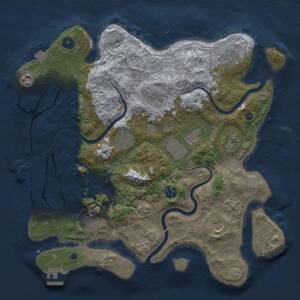 Thumbnail Rust Map: Procedural Map, Size: 3750, Seed: 1834775762, 16 Monuments