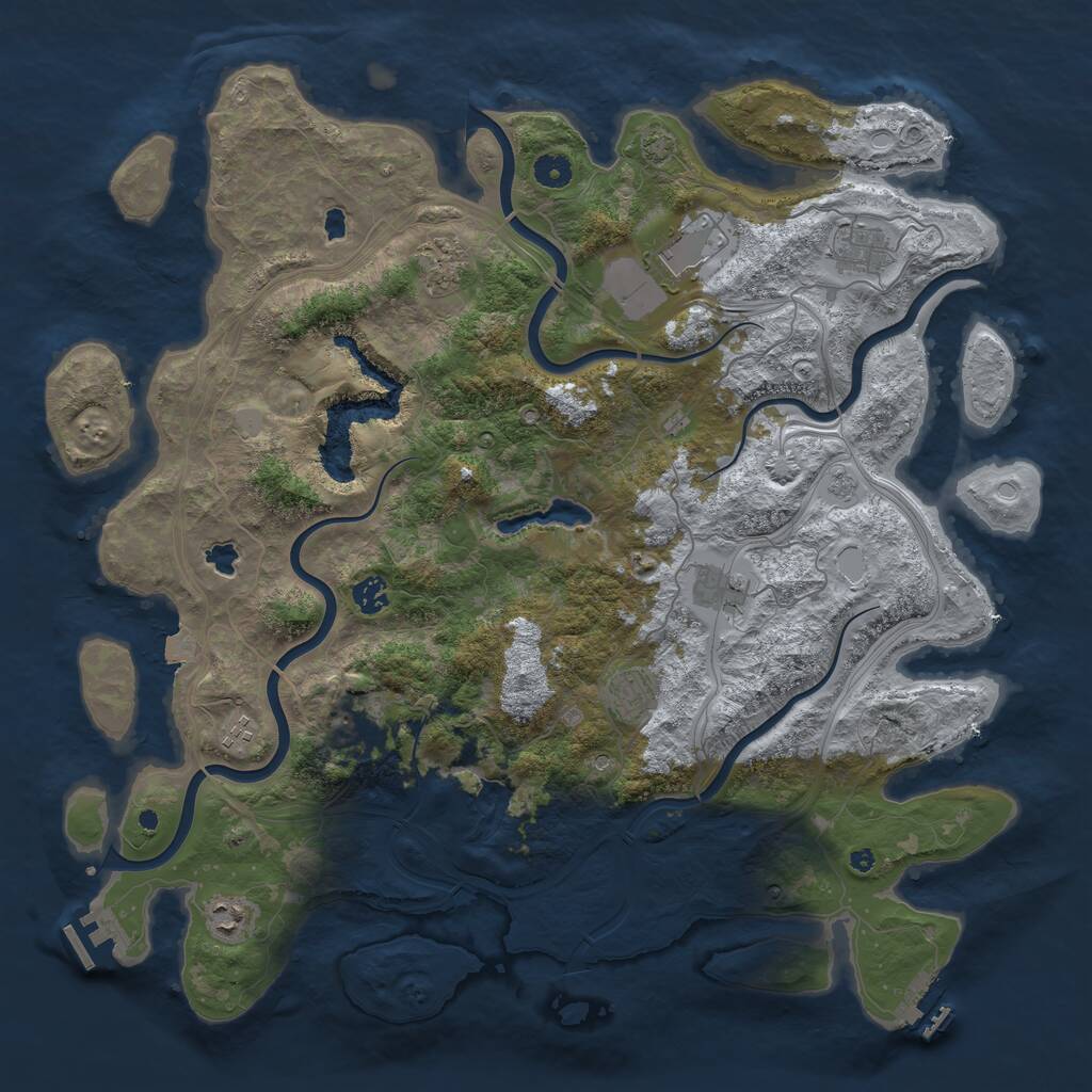 Rust Map: Procedural Map, Size: 4500, Seed: 401793598, 15 Monuments