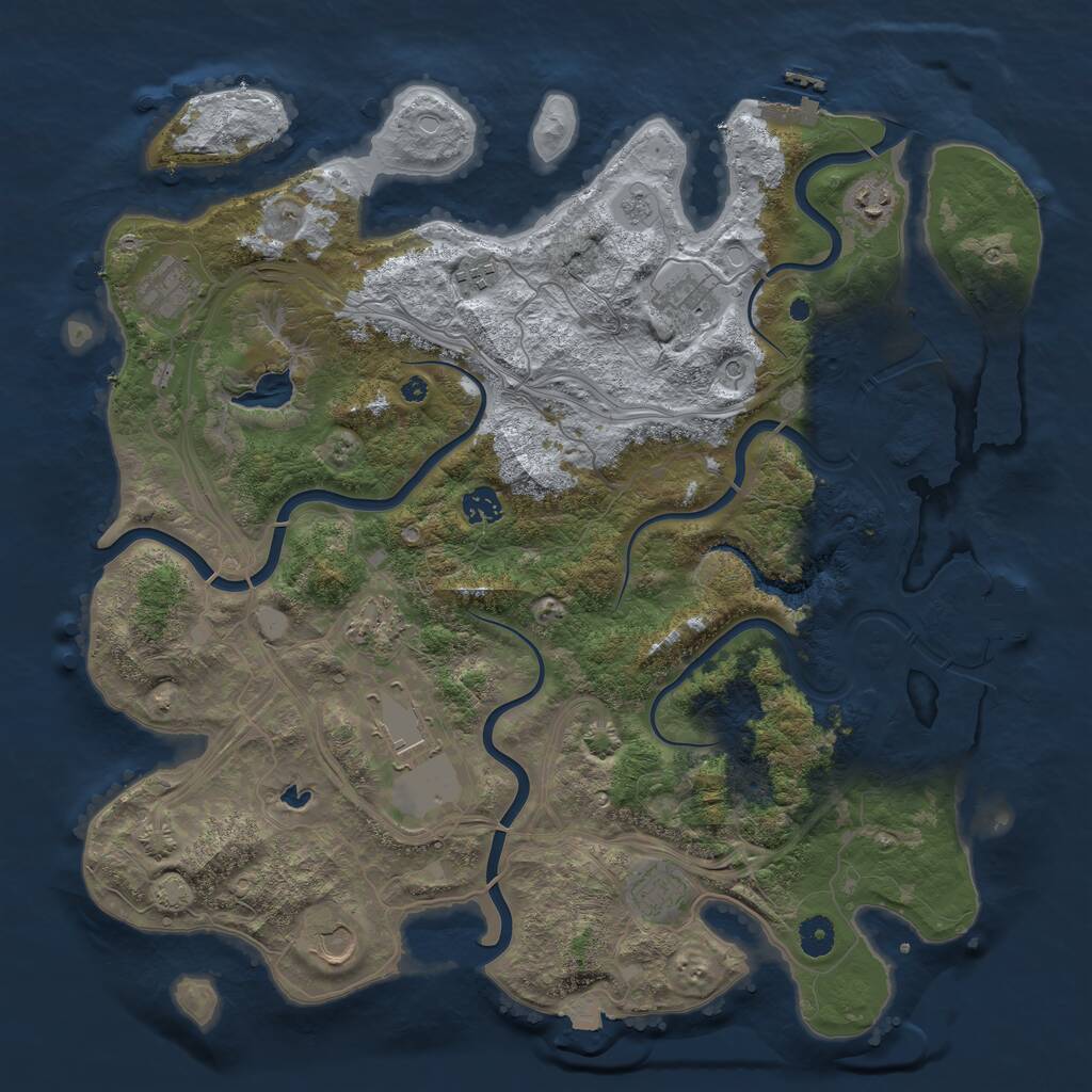 Rust Map: Procedural Map, Size: 4250, Seed: 1177136643, 15 Monuments