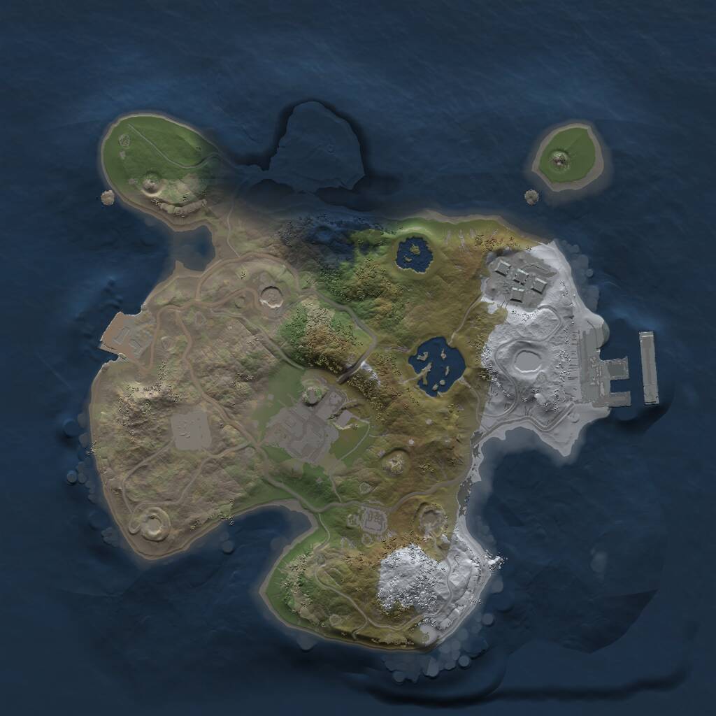 Rust Map: Procedural Map, Size: 2000, Seed: 390719904, 6 Monuments