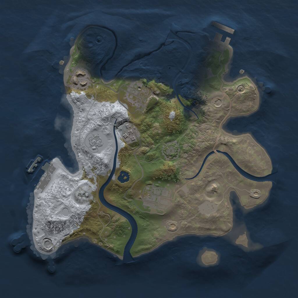 Rust Map: Procedural Map, Size: 2500, Seed: 190625, 10 Monuments
