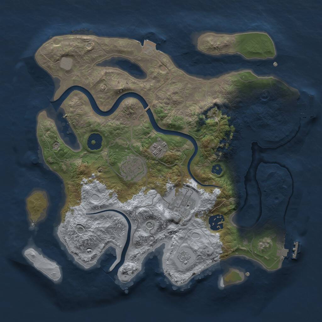 Rust Map: Procedural Map, Size: 3000, Seed: 501254196, 10 Monuments