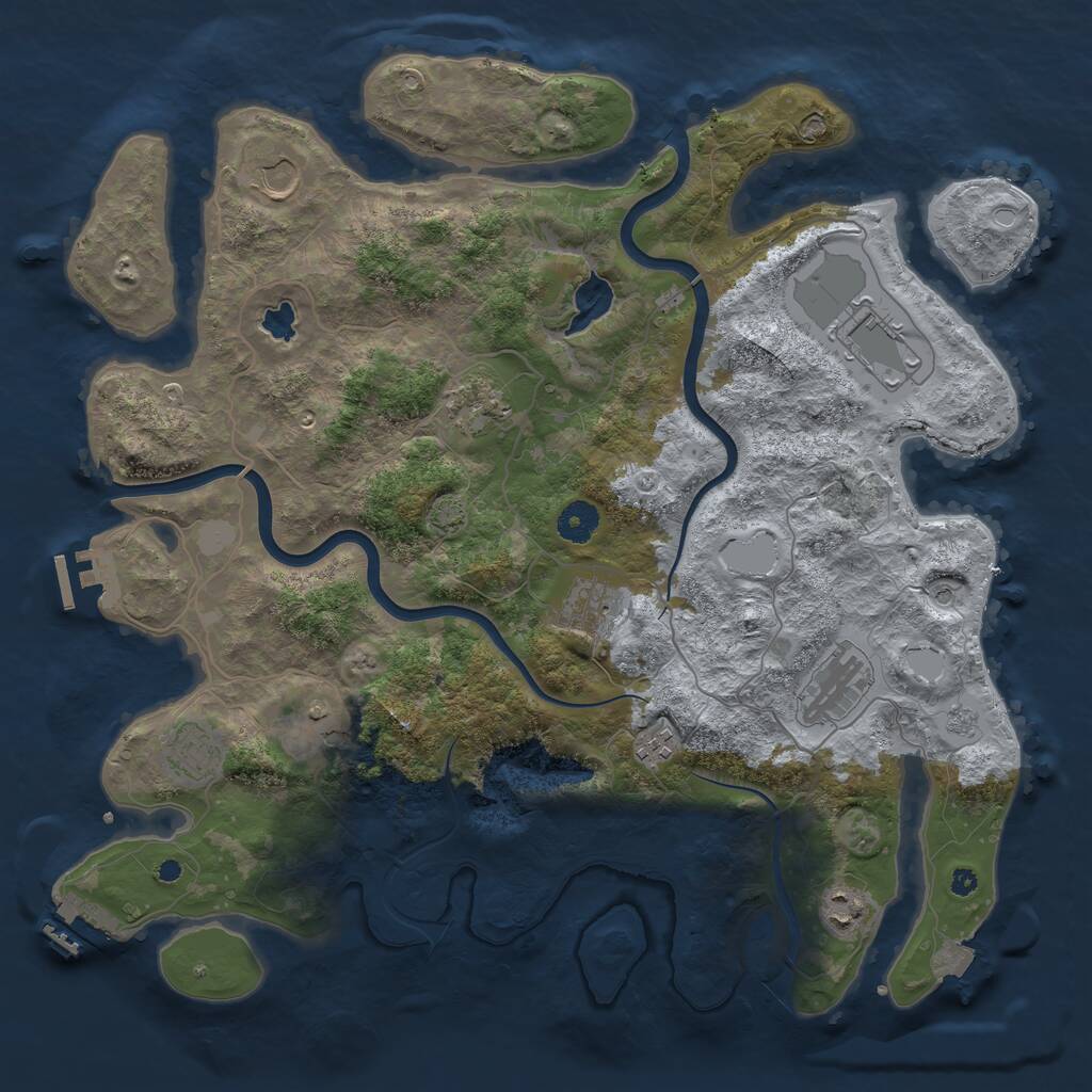 Rust Map: Procedural Map, Size: 4000, Seed: 1411577086, 15 Monuments