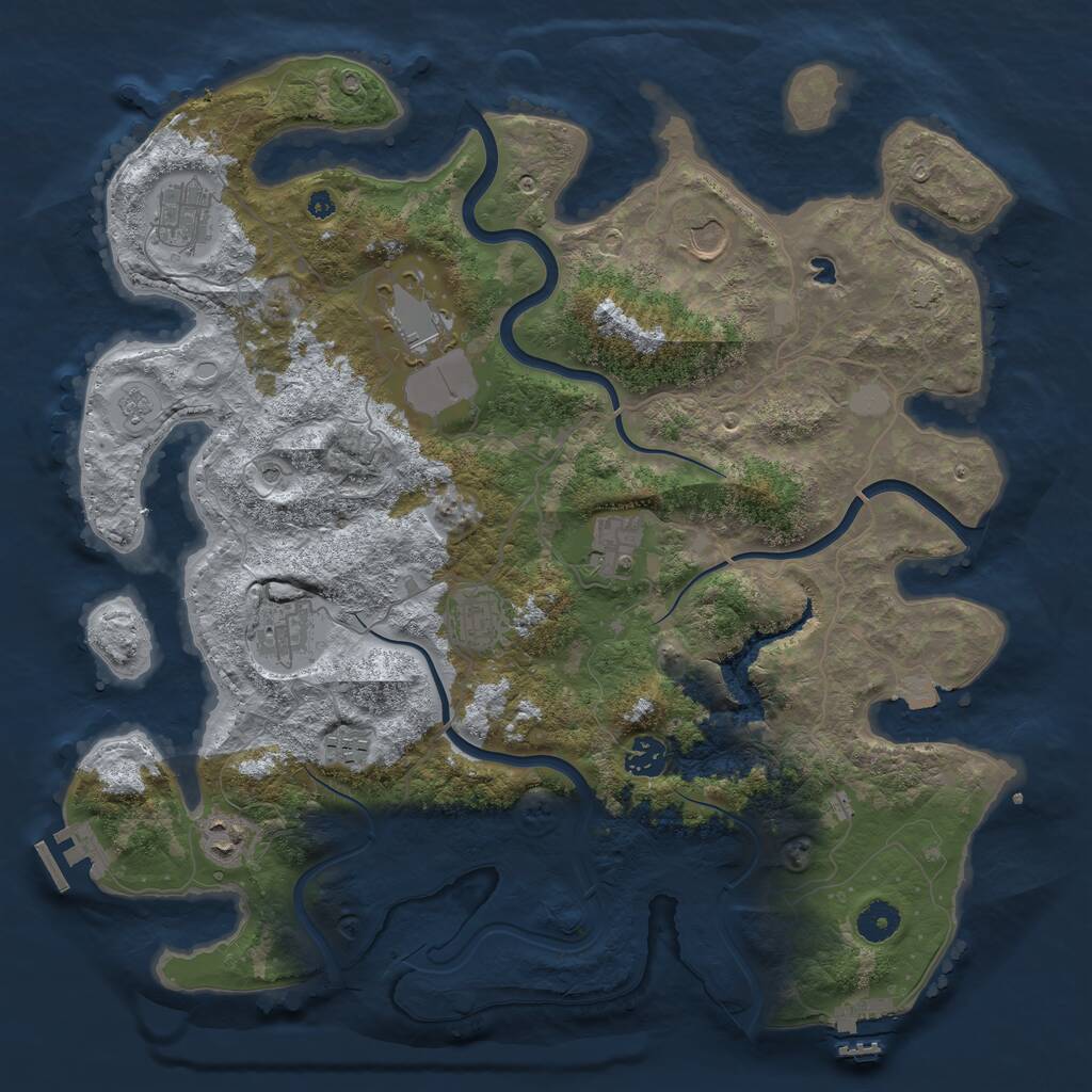 Rust Map: Procedural Map, Size: 4000, Seed: 1384004276, 15 Monuments