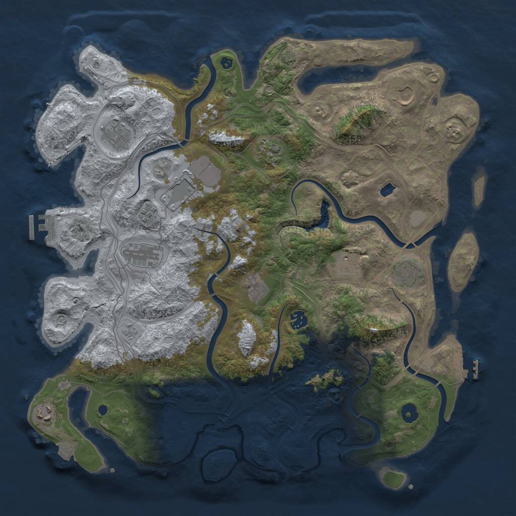 Rust Map: Procedural Map, Size: 4250, Seed: 1016421203, 17 Monuments