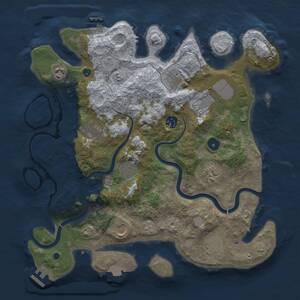 Thumbnail Rust Map: Procedural Map, Size: 3750, Seed: 512825, 16 Monuments