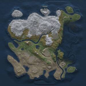 Thumbnail Rust Map: Procedural Map, Size: 3500, Seed: 2044590552, 13 Monuments