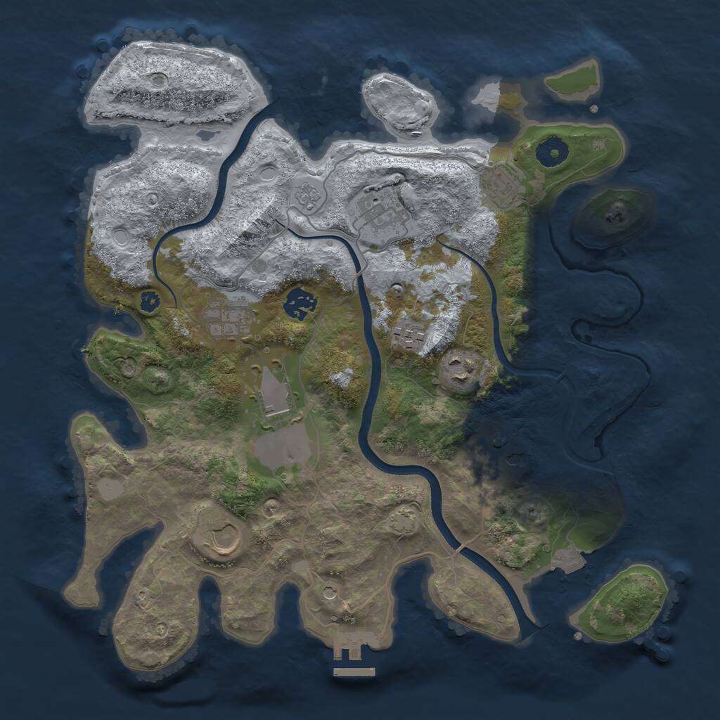 Rust Map: Procedural Map, Size: 3500, Seed: 4212, 14 Monuments