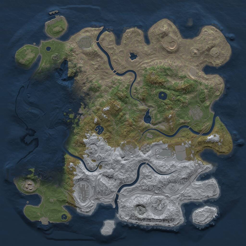 Rust Map: Procedural Map, Size: 4250, Seed: 379833604, 17 Monuments