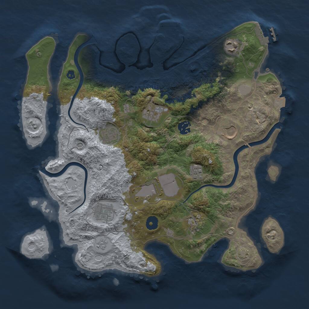 Rust Map: Procedural Map, Size: 3500, Seed: 505488693, 15 Monuments