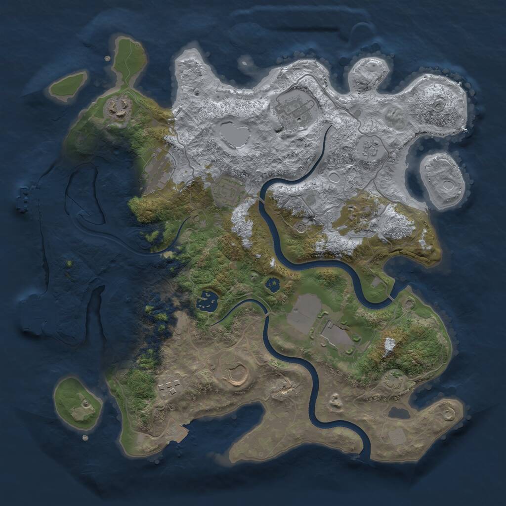 Rust Map: Procedural Map, Size: 3500, Seed: 1679839038, 15 Monuments