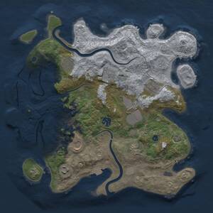 Thumbnail Rust Map: Procedural Map, Size: 3500, Seed: 1679839038, 14 Monuments