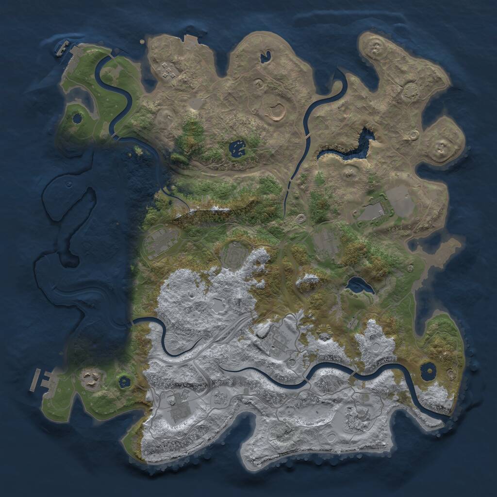 Rust Map: Procedural Map, Size: 4250, Seed: 396913278, 17 Monuments