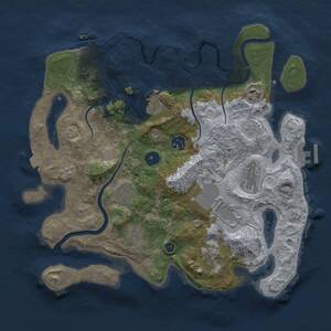 Thumbnail Rust Map: Procedural Map, Size: 3500, Seed: 1315086091, 15 Monuments