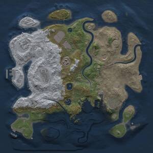 Thumbnail Rust Map: Procedural Map, Size: 3500, Seed: 962748, 15 Monuments