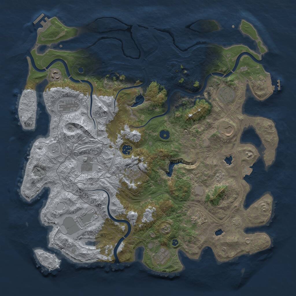 Rust Map: Procedural Map, Size: 4500, Seed: 942882514, 17 Monuments