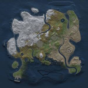 Thumbnail Rust Map: Procedural Map, Size: 3300, Seed: 58588887, 12 Monuments