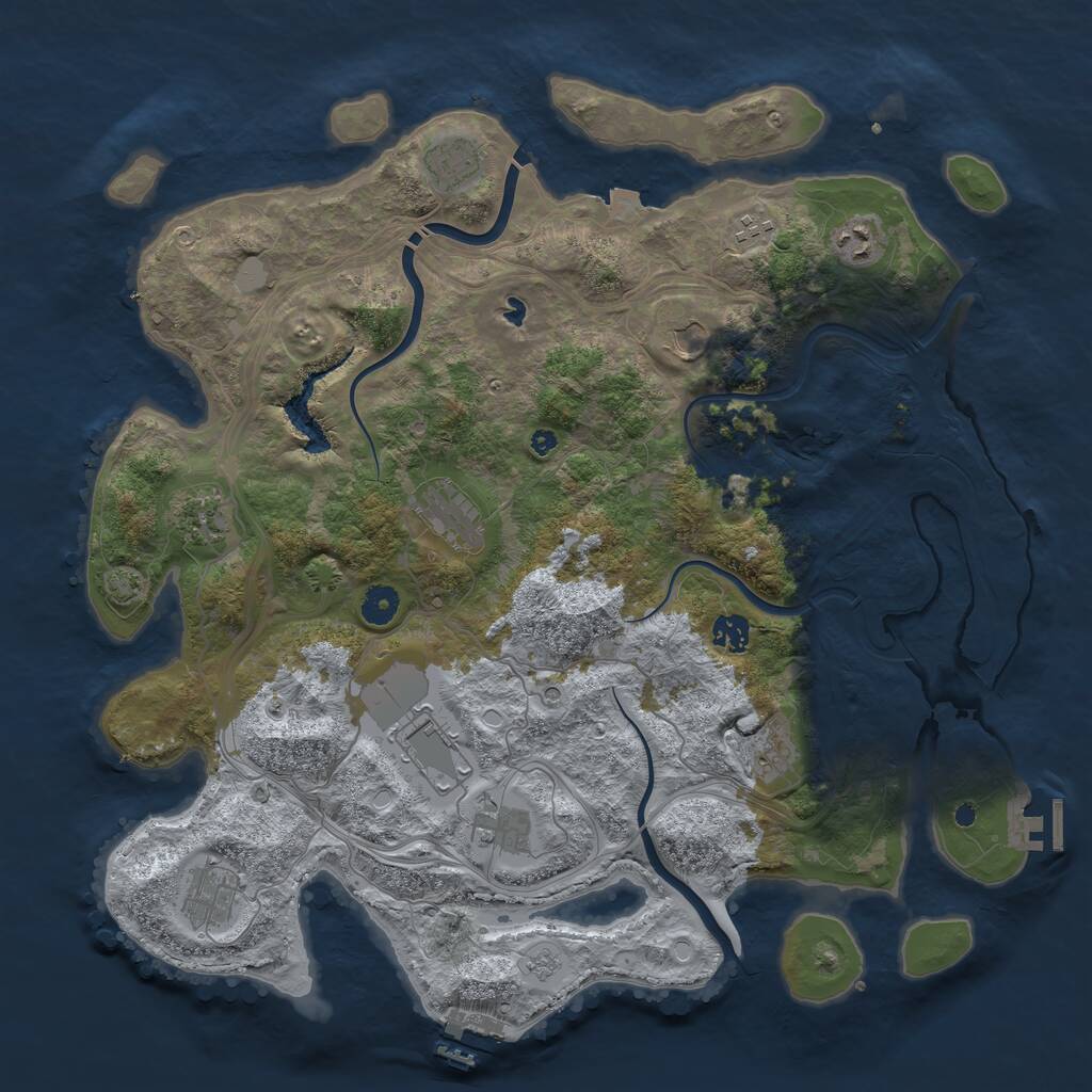 Rust Map: Procedural Map, Size: 4250, Seed: 902130121, 17 Monuments