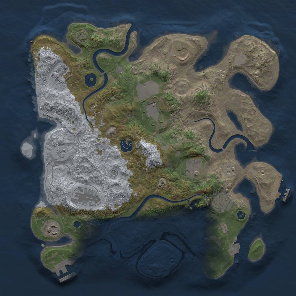 Rust Map: Procedural Map, Size: 3500, Seed: 142465, 15 Monuments