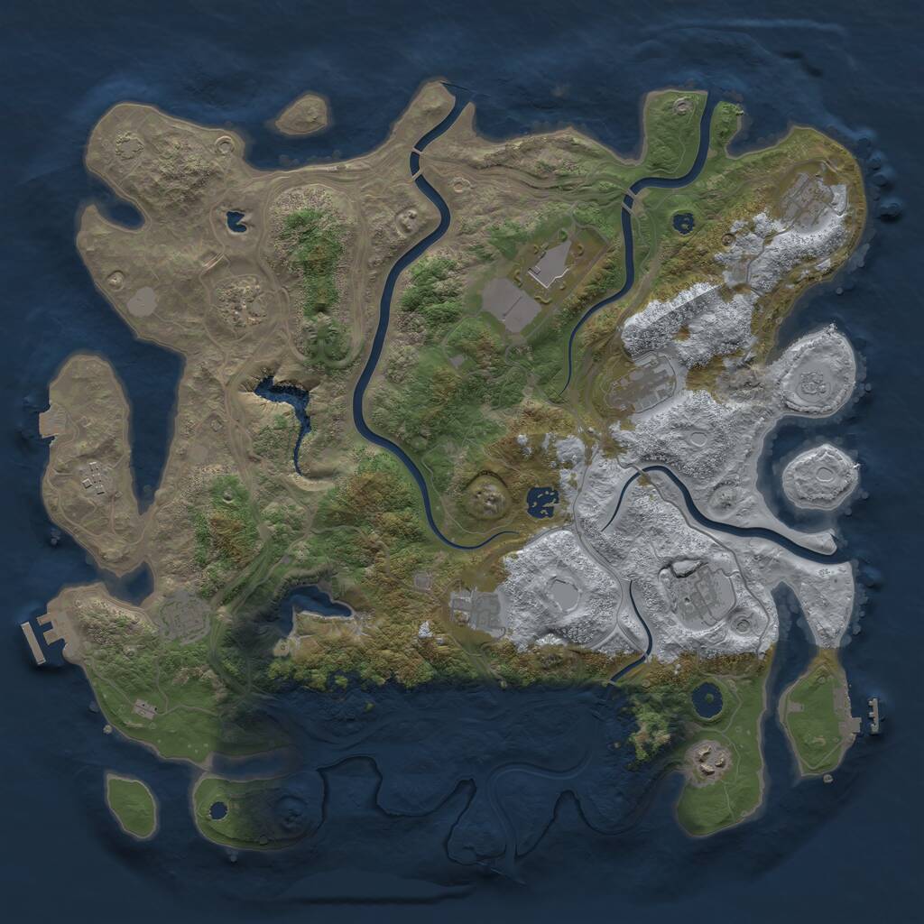 Rust Map: Procedural Map, Size: 4250, Seed: 437927576, 16 Monuments