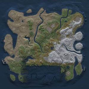 Thumbnail Rust Map: Procedural Map, Size: 4250, Seed: 437927576, 16 Monuments