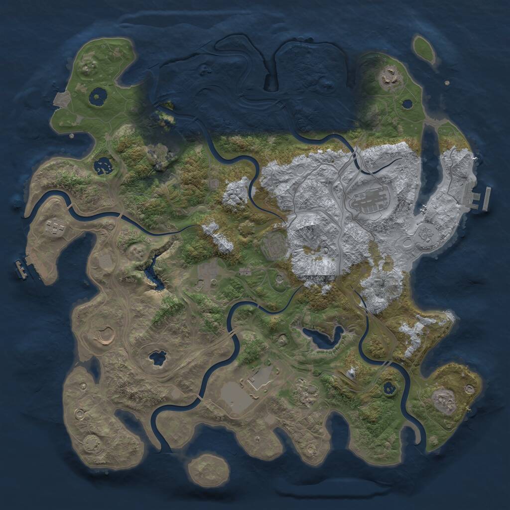 Rust Map: Procedural Map, Size: 4250, Seed: 1852132189, 16 Monuments