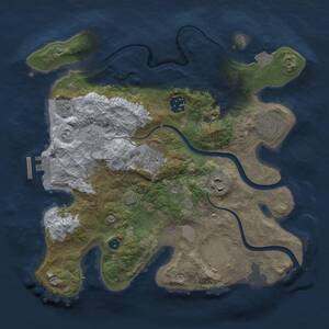 Thumbnail Rust Map: Procedural Map, Size: 3000, Seed: 2102885065, 11 Monuments