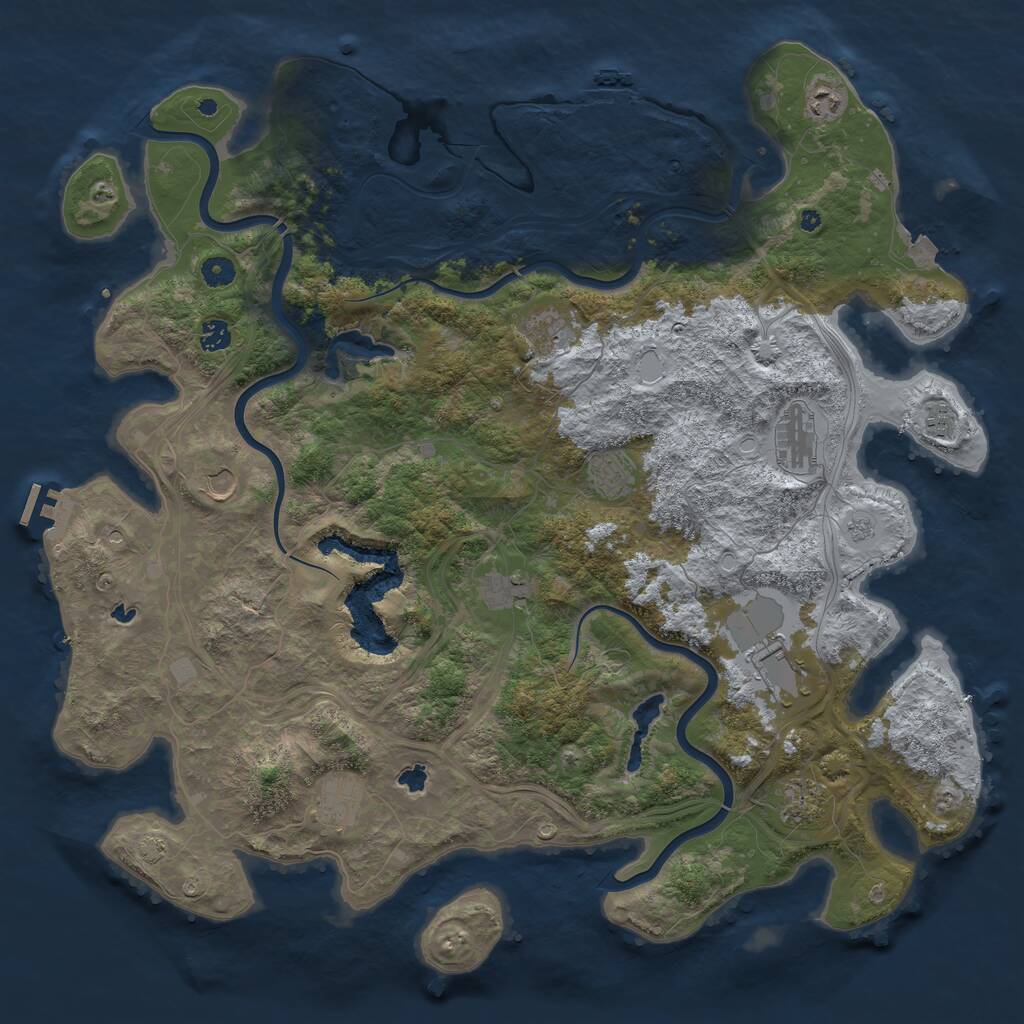 Rust Map: Procedural Map, Size: 4800, Seed: 1557423424, 17 Monuments