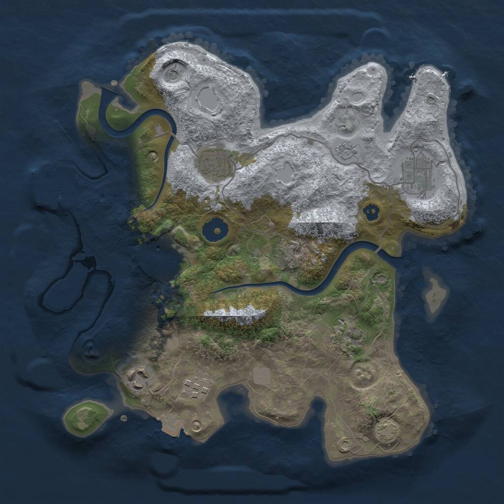 Rust Map: Procedural Map, Size: 3100, Seed: 1915021007, 11 Monuments