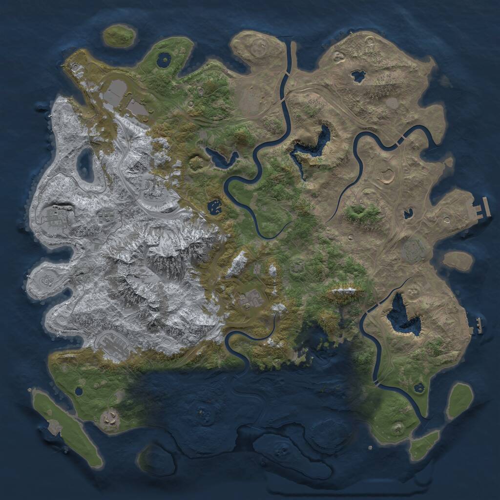 Rust Map: Procedural Map, Size: 5000, Seed: 1953070216, 17 Monuments