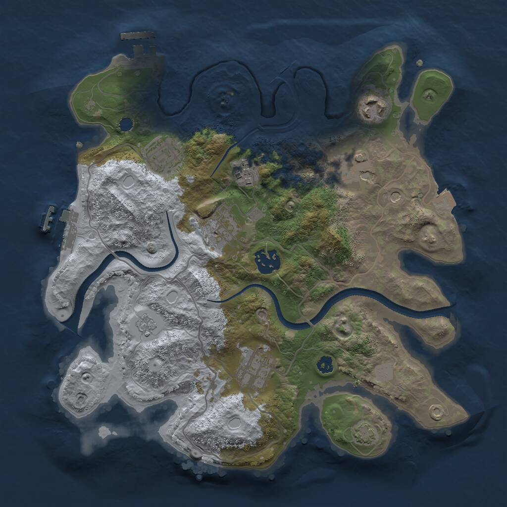 Rust Map: Procedural Map, Size: 3000, Seed: 958544056, 13 Monuments