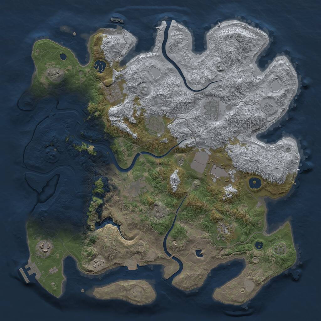 Rust Map: Procedural Map, Size: 4000, Seed: 204211670, 15 Monuments