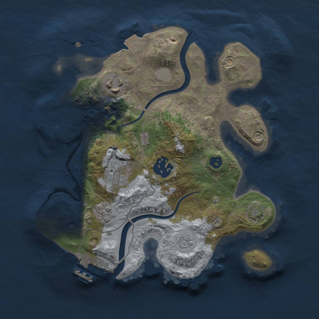 Rust Map: Procedural Map, Size: 2500, Seed: 7748234, 9 Monuments