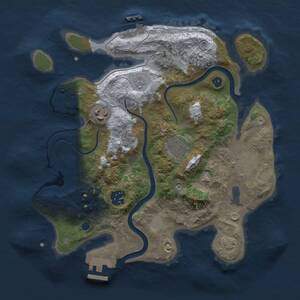 Thumbnail Rust Map: Procedural Map, Size: 3000, Seed: 11619, 11 Monuments
