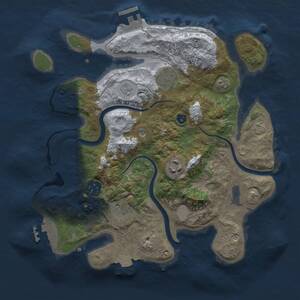 Thumbnail Rust Map: Procedural Map, Size: 3000, Seed: 11619, 10 Monuments