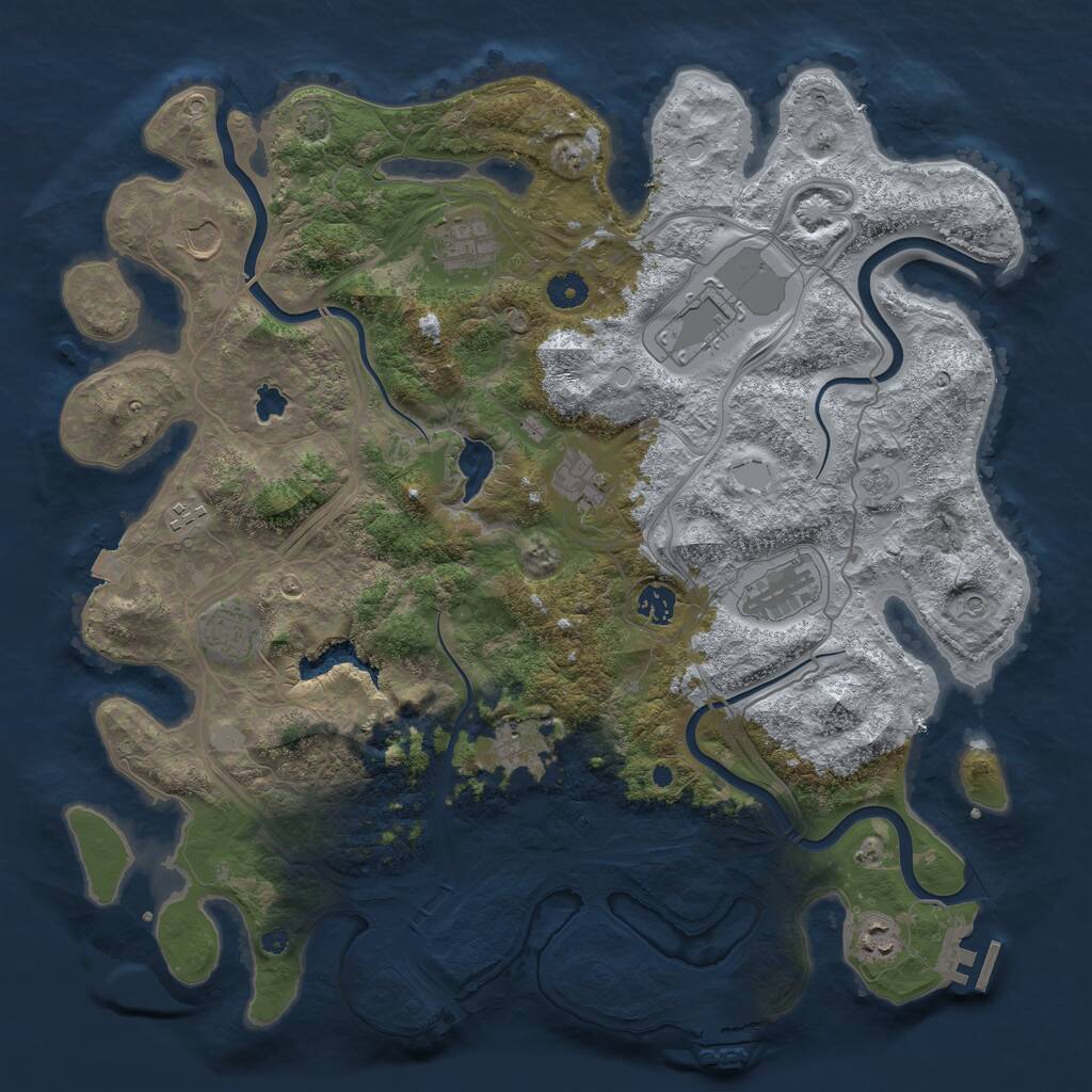 Rust Map: Procedural Map, Size: 4250, Seed: 2135596158, 16 Monuments