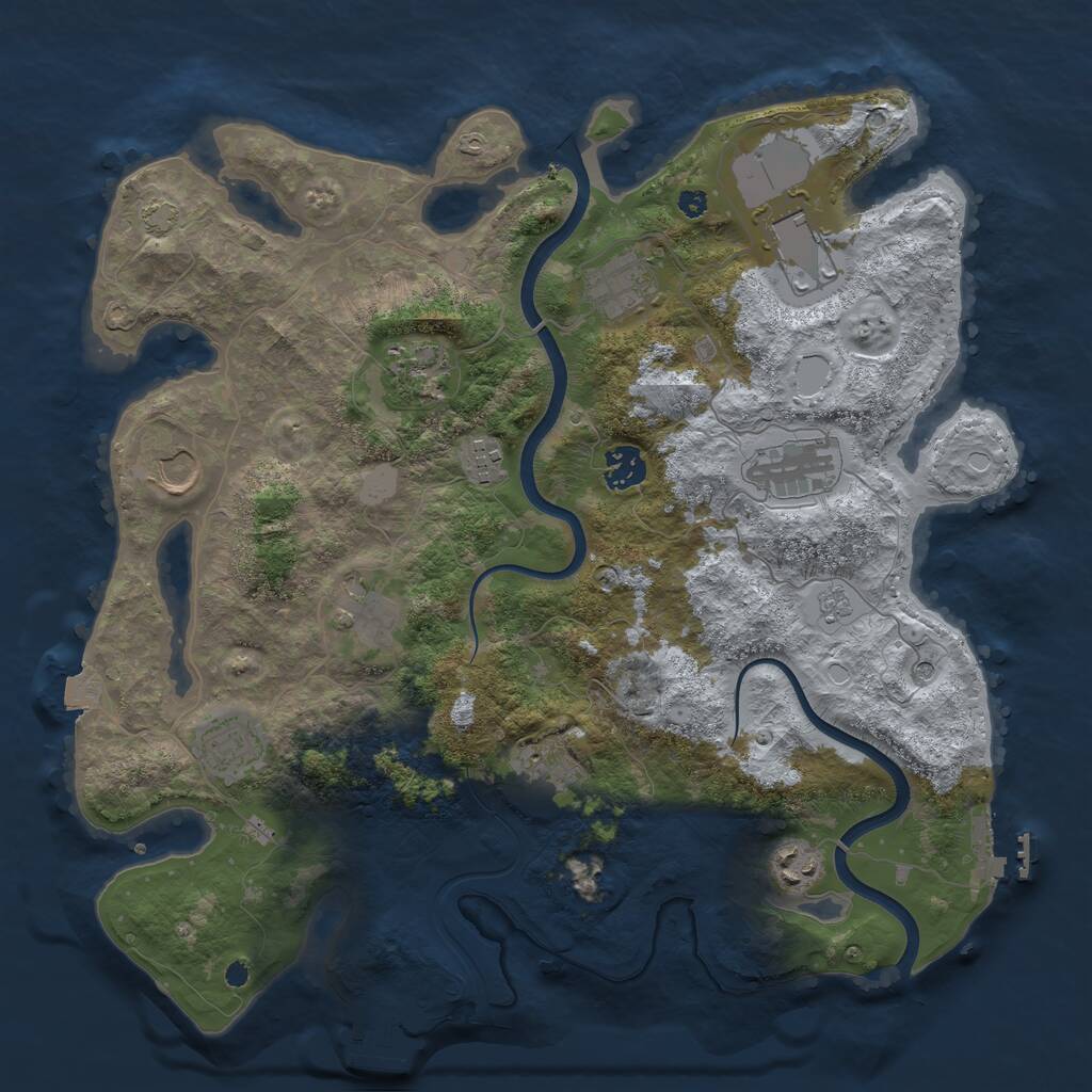 Rust Map: Procedural Map, Size: 3750, Seed: 1138061318, 17 Monuments