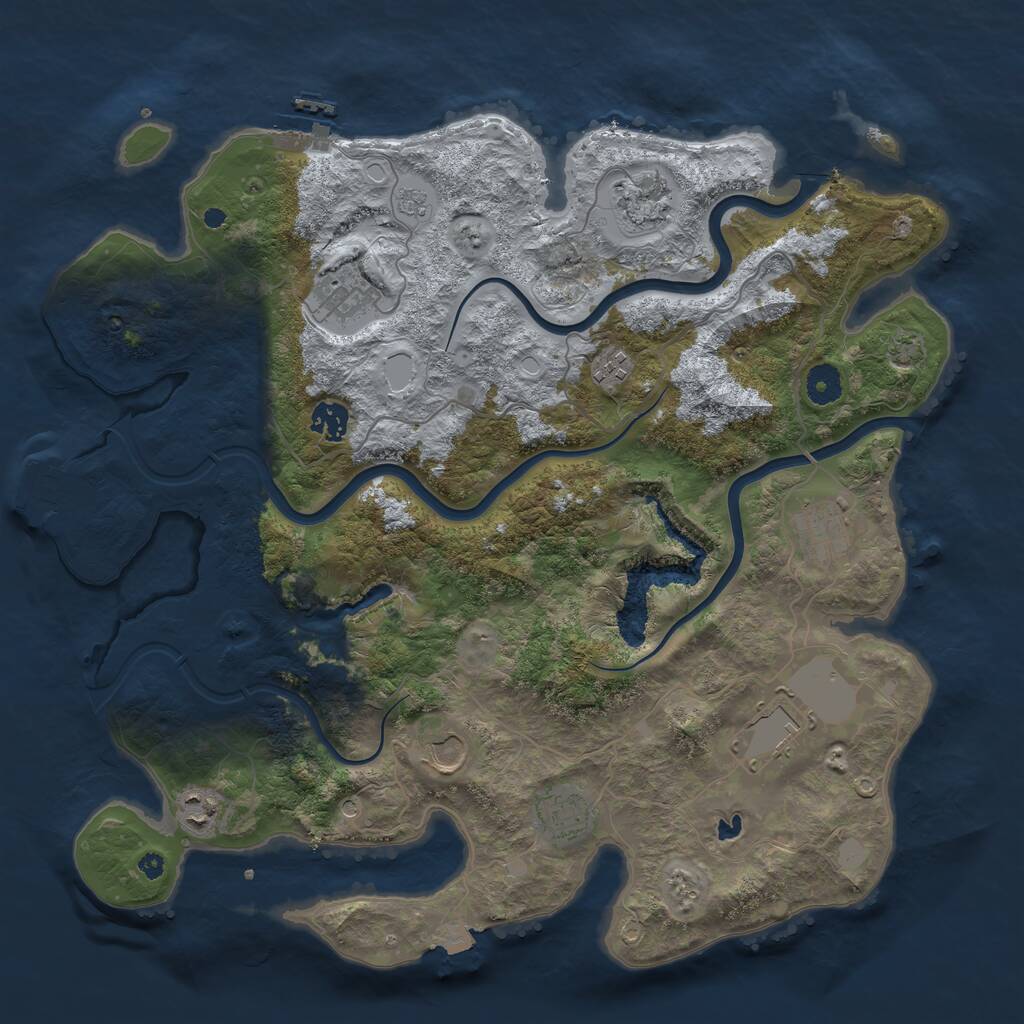 Rust Map: Procedural Map, Size: 4000, Seed: 420887251, 15 Monuments