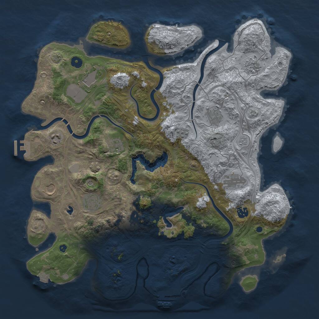 Rust Map: Procedural Map, Size: 4250, Seed: 151140557, 17 Monuments