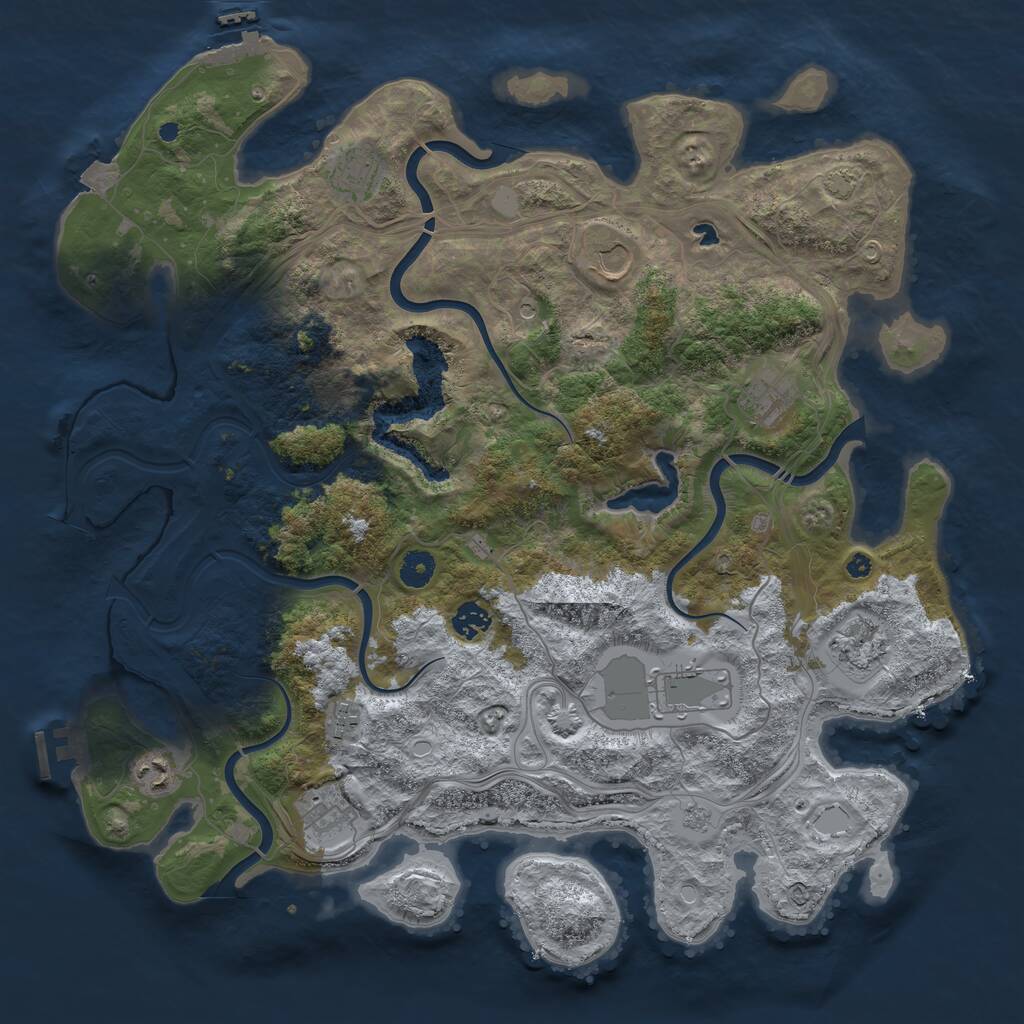 Rust Map: Procedural Map, Size: 4250, Seed: 1458963, 15 Monuments