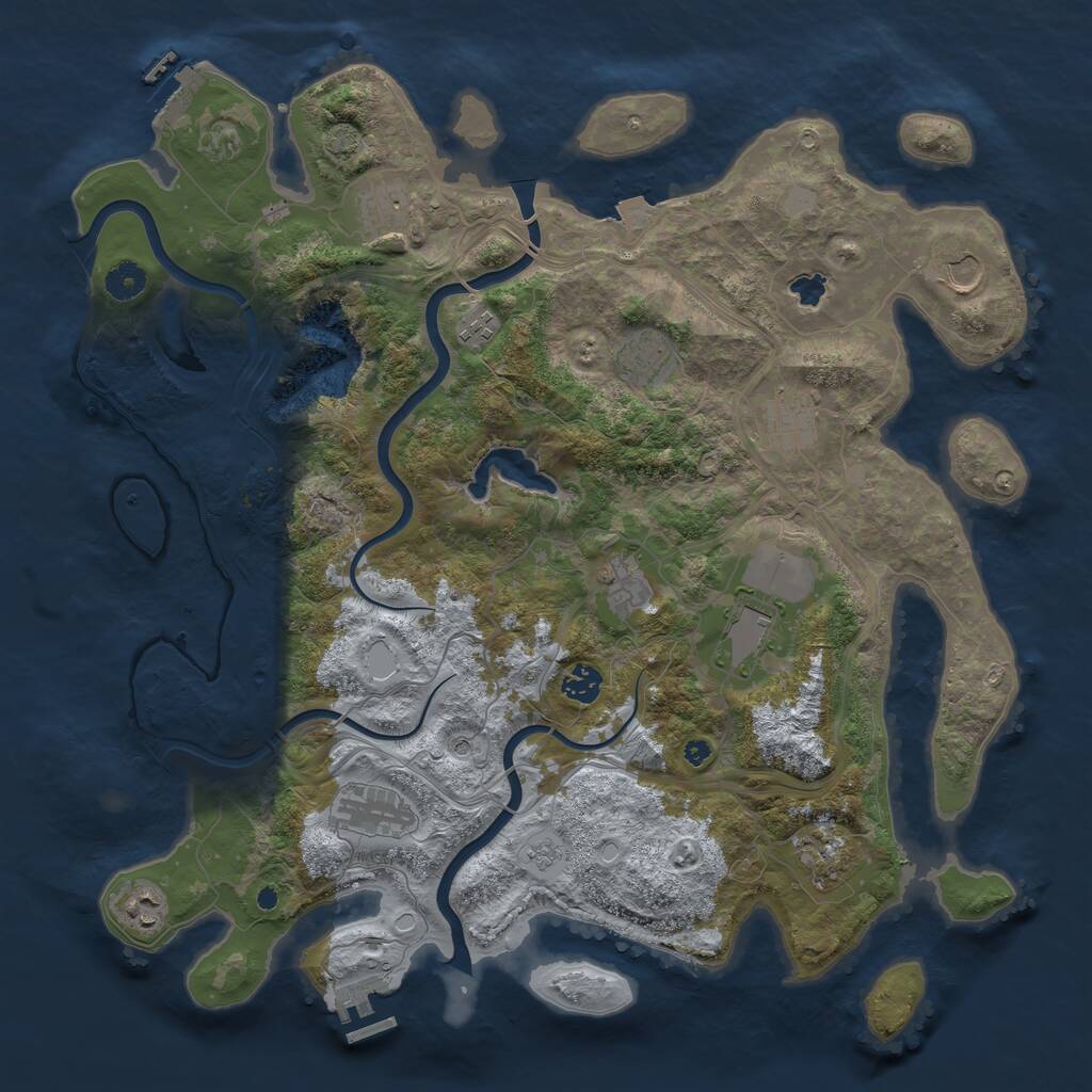 Rust Map: Procedural Map, Size: 4250, Seed: 559959591, 17 Monuments