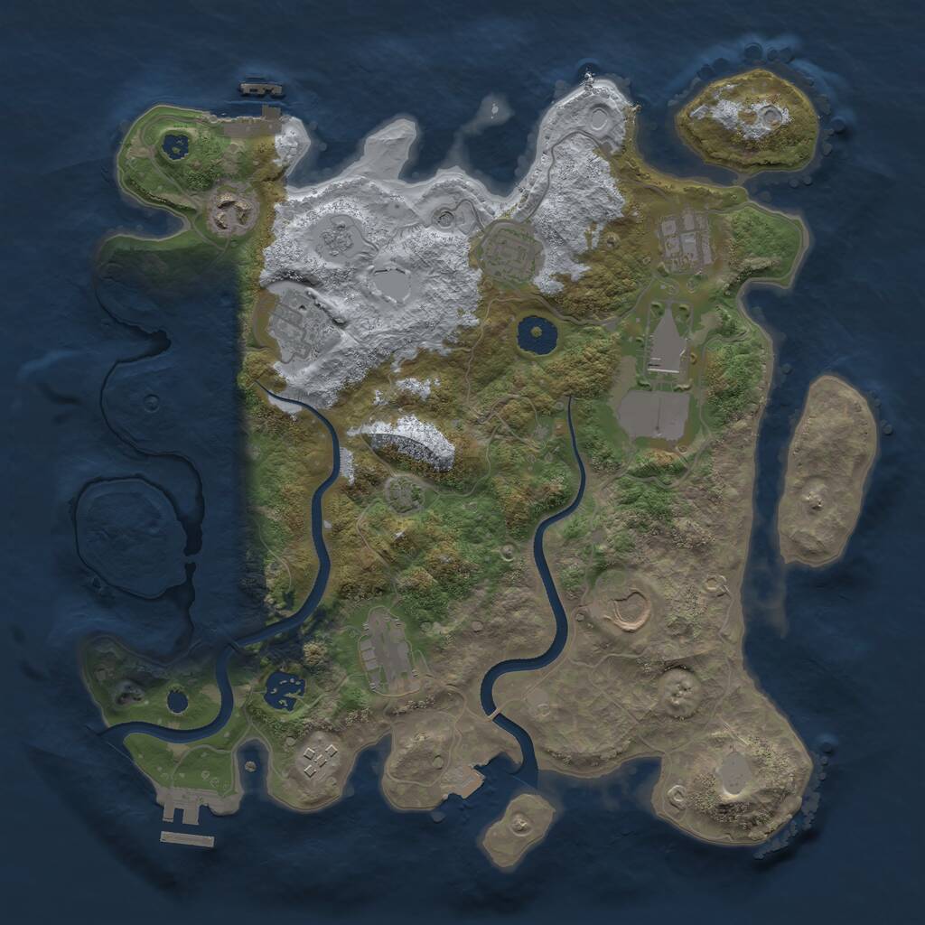 Rust Map: Procedural Map, Size: 3500, Seed: 186445560, 15 Monuments