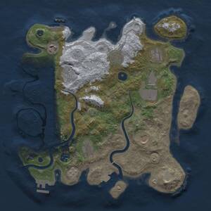 Thumbnail Rust Map: Procedural Map, Size: 3500, Seed: 186445560, 15 Monuments